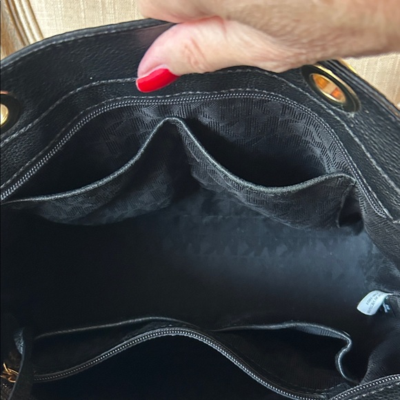 Michael Kors Black Tote with Gold Accents - Picture 14 of 16